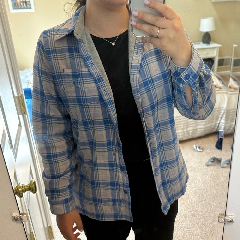 LL Bean Fleece Lined Flannel “Shacket”
